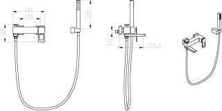 Смеситель для ванны Boheme Q золото/красный 143-GR